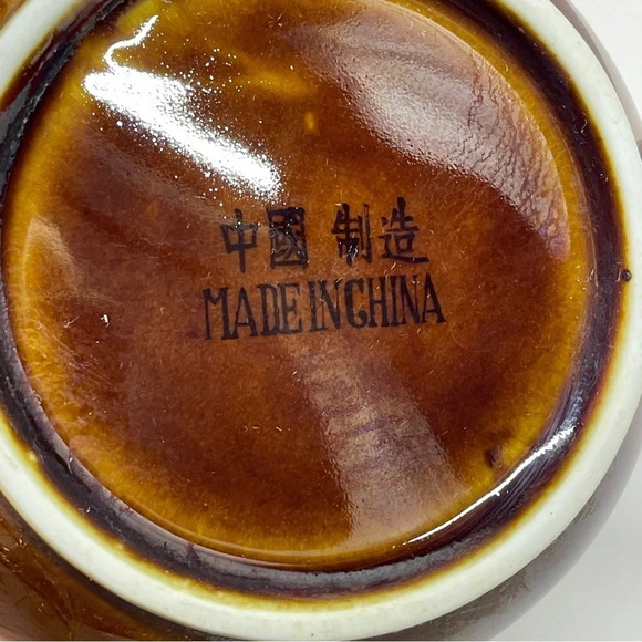 Pottery Glaze Teapot Brown And White, Made In China - Picture 10 of 11